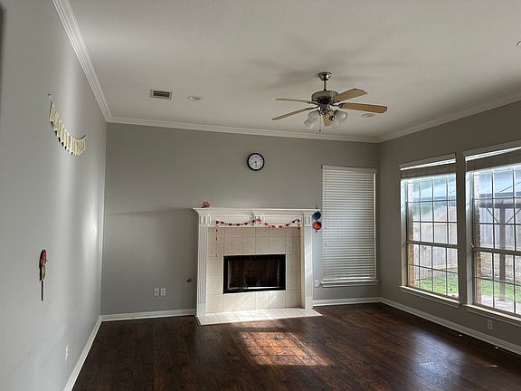 family room with fireplace