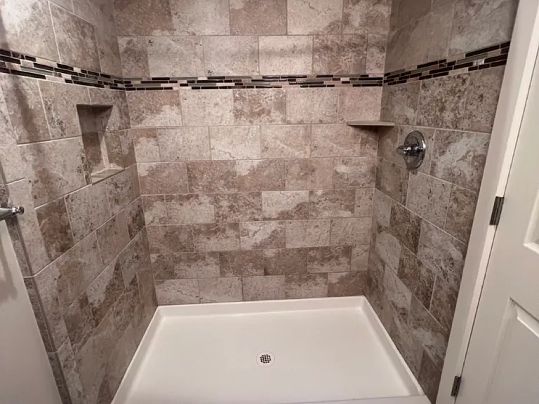 Large shower for primary bath ensuite.
