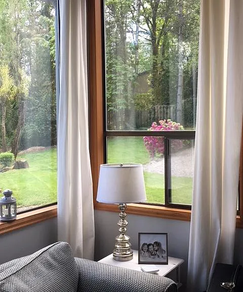 Looking thru your windows to the back yard. 

(Please note: back yard use is reserved for the main home but you're welcome to enjoy the view!)