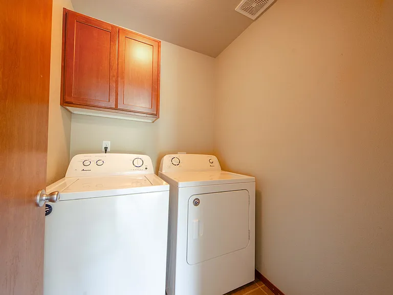 Washer/dryer space on lower floor
