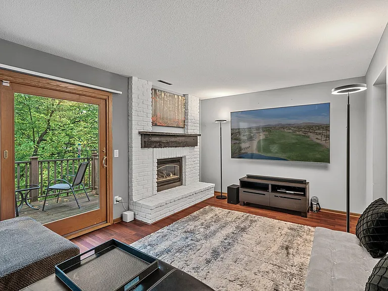 Gas fireplace.