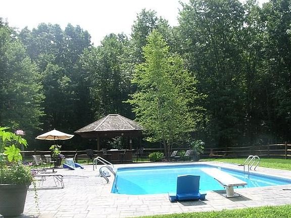 Inground pool with expansive deck area
