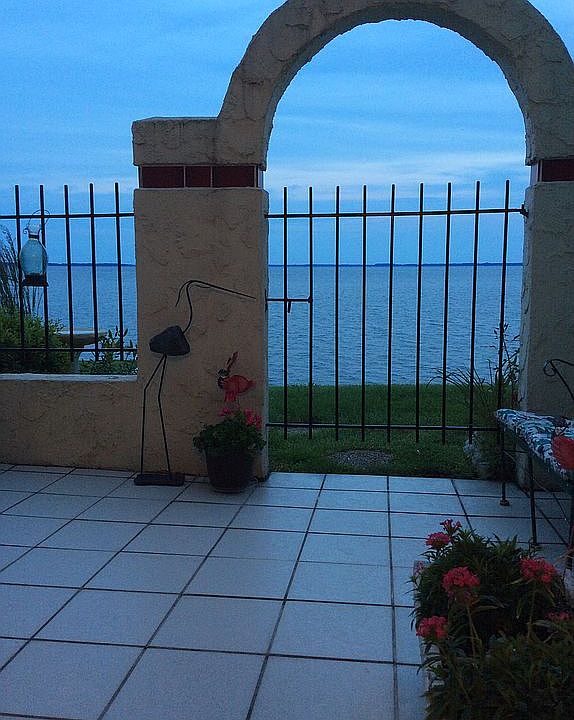 Private riverfront patio