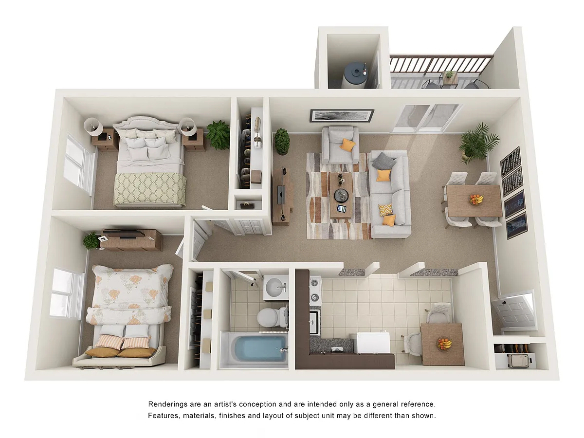 Floor plan 2 Bedroom Large