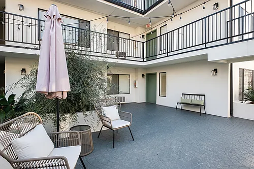 Floor plan Large Private Patio One Bedroom