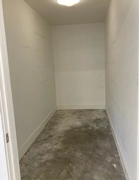 Storage space in garage gives ample room for personal items.