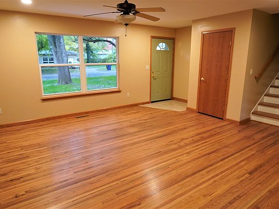Original oak floors have been refinished.