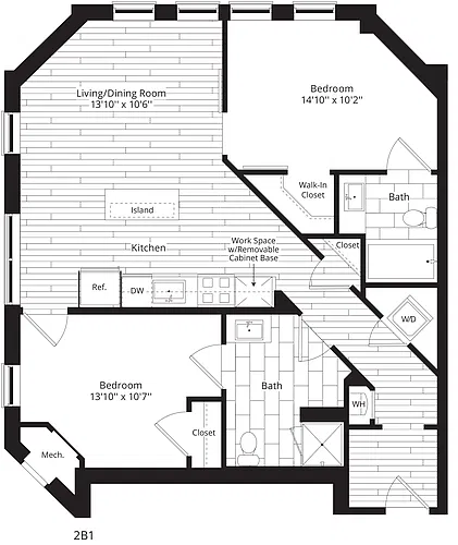Floor plan 2 Bed/2 Bath