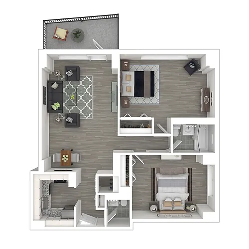 Floor plan B1R - Renovated 2 Bed/1.5 Bath