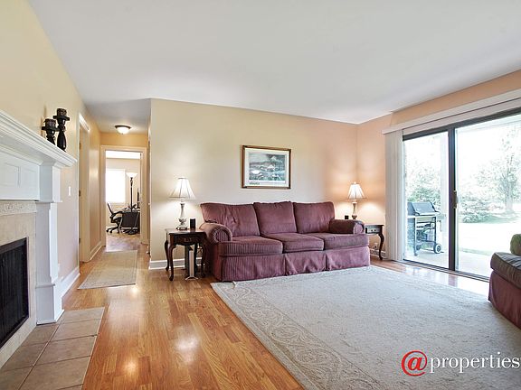 Living Room with Fireplace and Back View