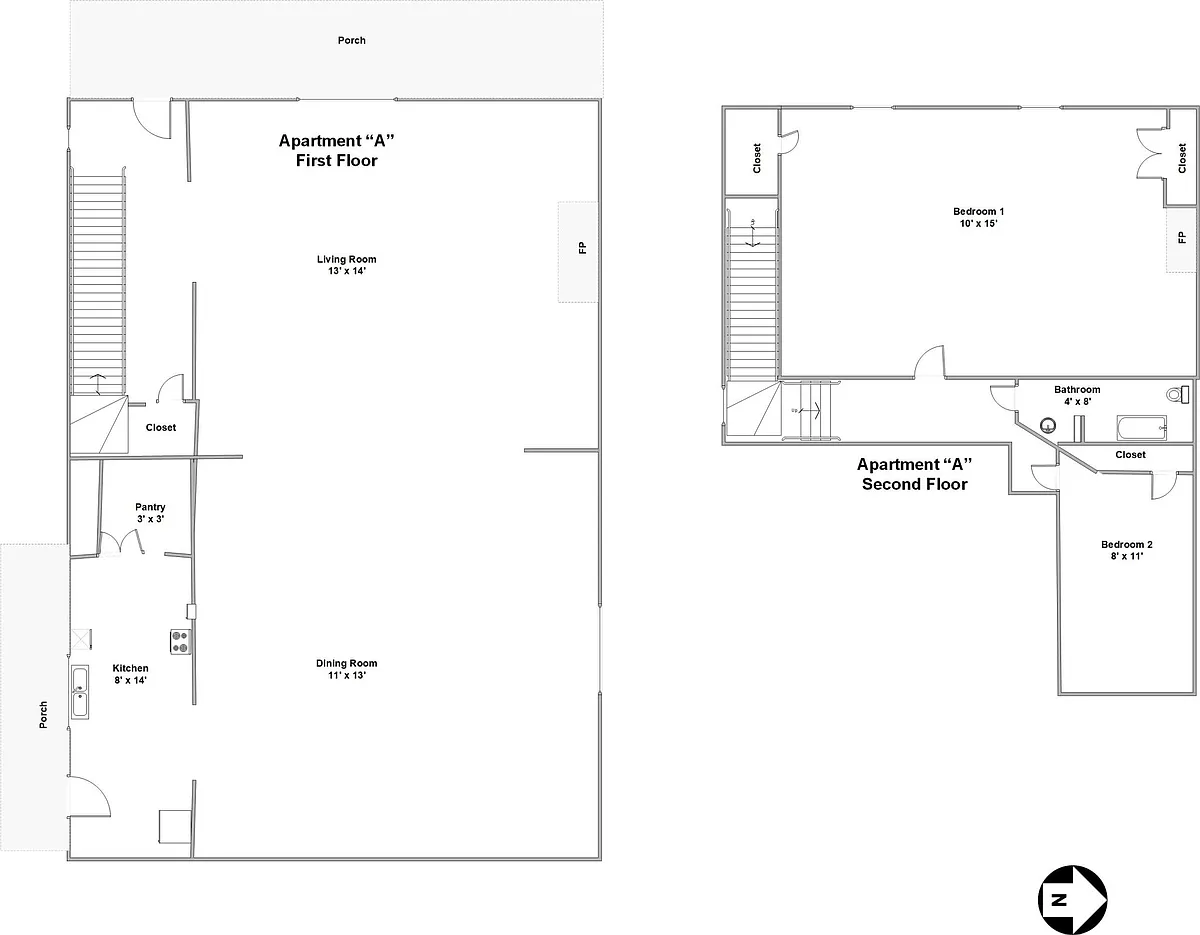 Layout room dimensions - 1524 Westwood Ave #A