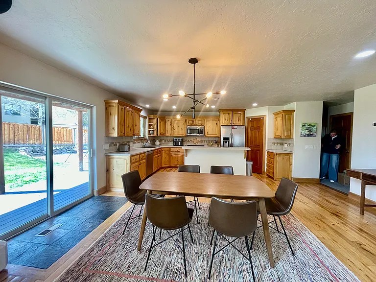 Dining room leads out to back patio and fully fenced in back yard