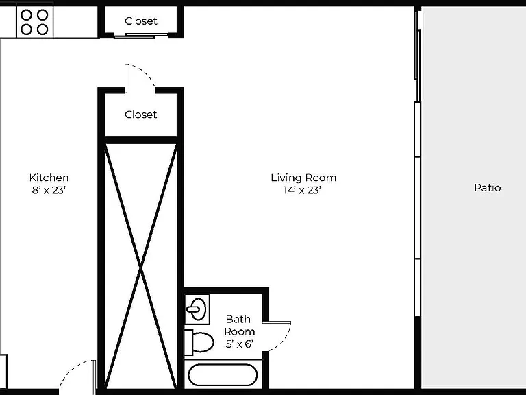 Studio With Patio