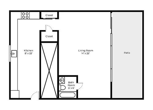 Floor plan Studio With Patio
