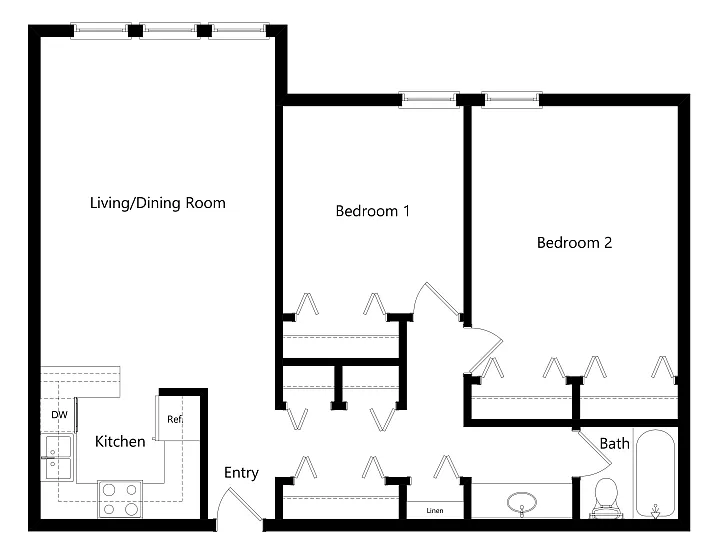 Floor plan 2 Bedroom