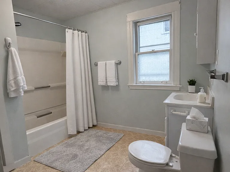 Staged bathroom.