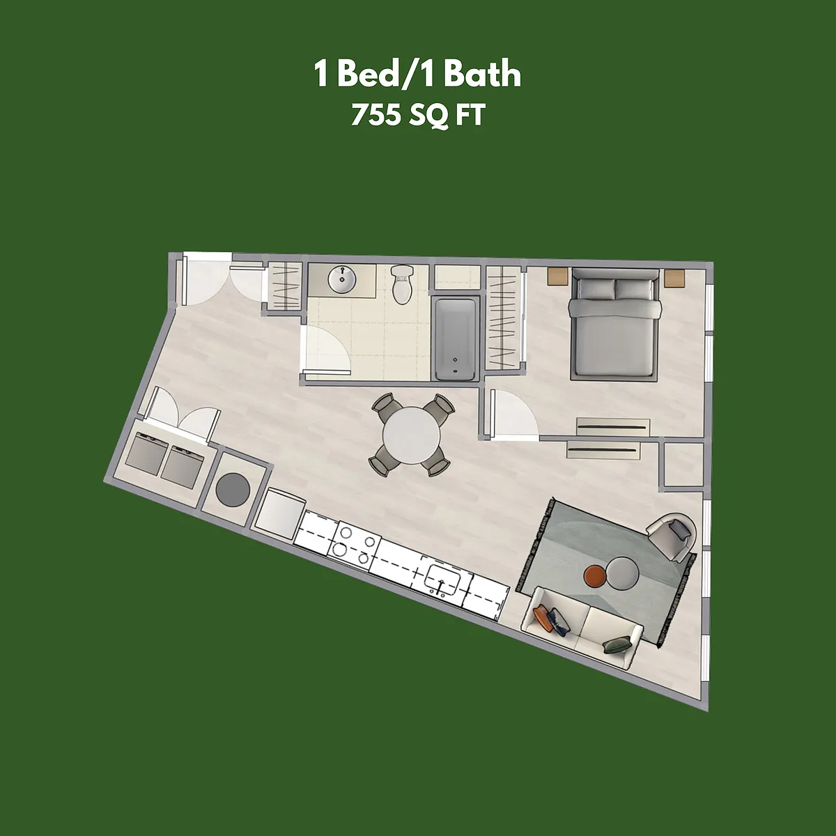 Floor plan 1-Bedroom