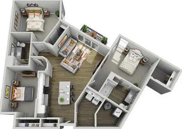Floor Plan 3A | State Street Station | Apartments in Wauwatosa, WI Floor Plan 3A | State Street Station | Apartments in Wauwatosa, WI