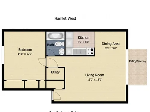Floor plan 1 Bedroom Deluxe