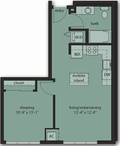 Floor plan One Bedroom C7