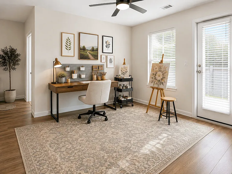 Create your ideal home office, study, or hobby room in this flexible space.
