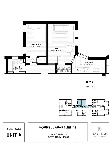 Floor plan One Bedroom 2