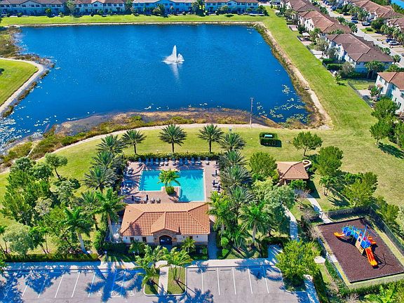 Community aerial views with the pool and playground