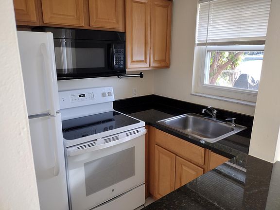 galley kitchen with window