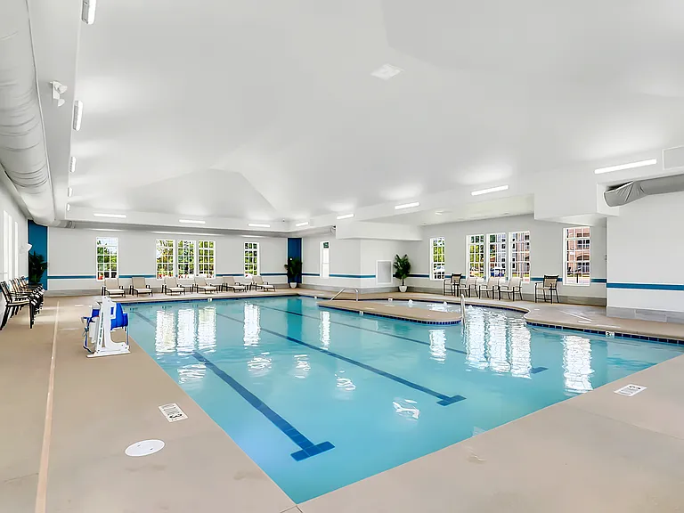 Heated indoor pool with lap lanes open year round