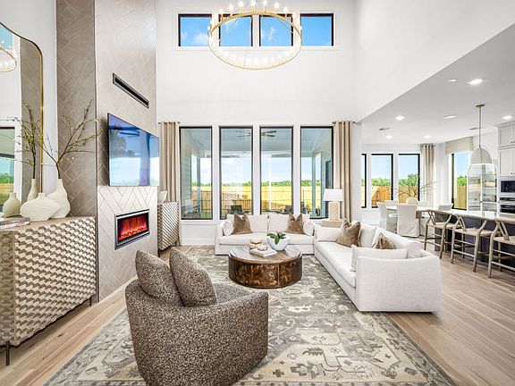 Airy gathering room with expansive windows