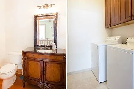 Hall Half Bath and W/D Room