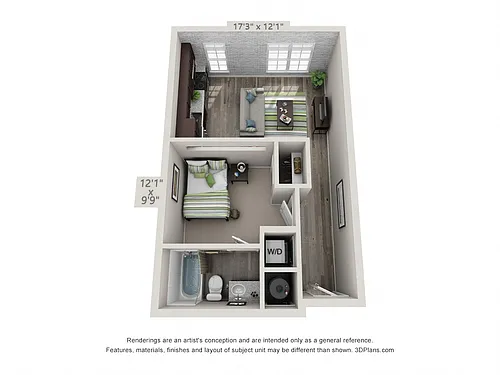 Floor plan Studio B