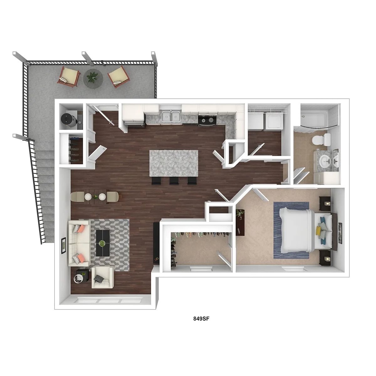 Floor plan 1 Bedroom Carriage House