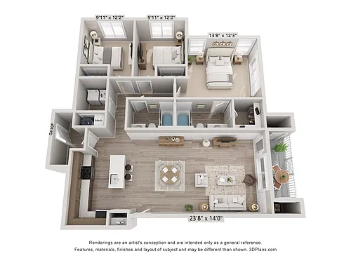 Floor plan 3x2 (Attached Garage)