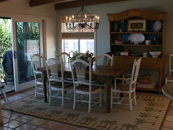 Dining area with view of the ocean