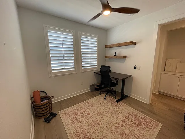 Ceiling fans in each room.