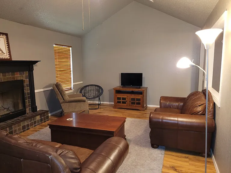 Living room with fireplace
