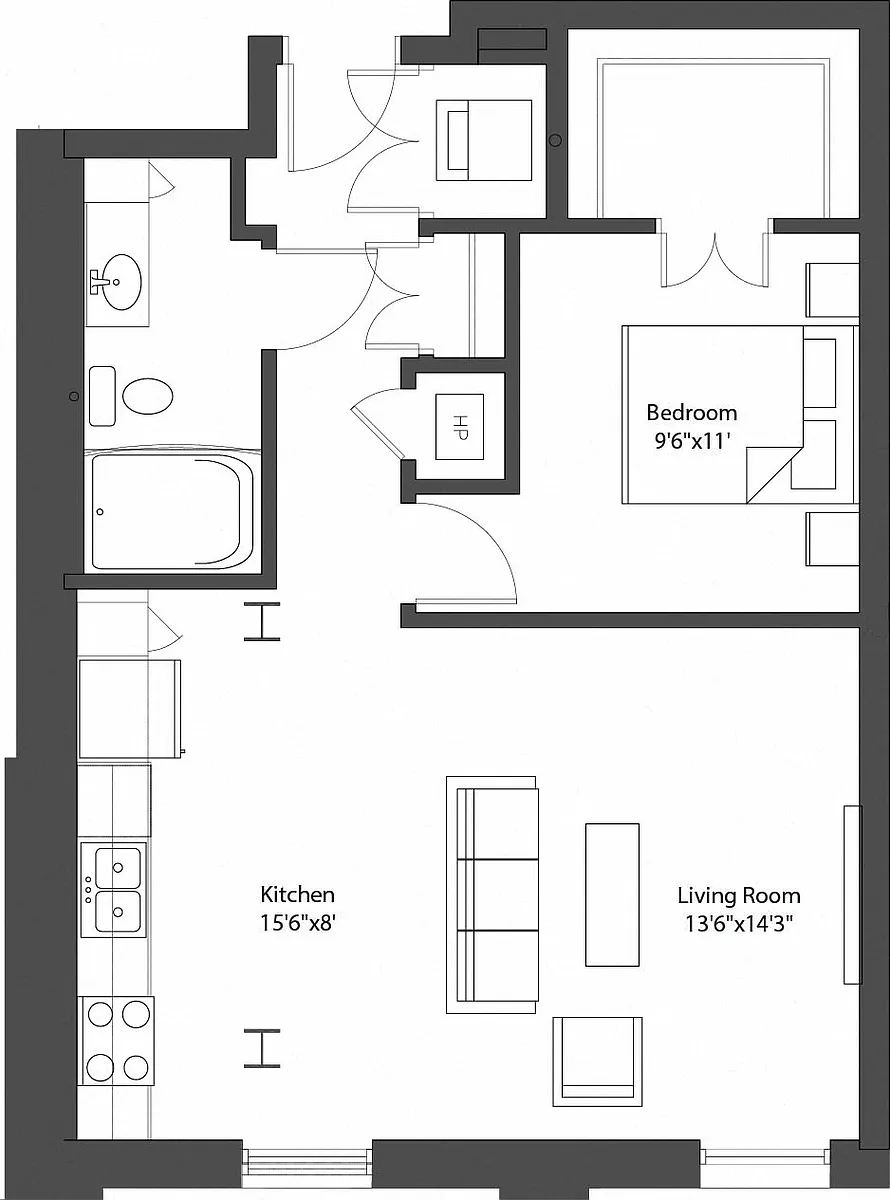 Floor plan BrewHouse Loft 512