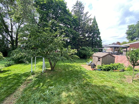 back yard with community charcoal grill