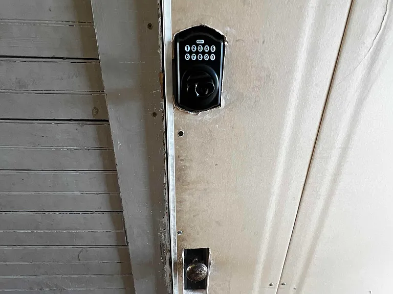 Back entrance way with lock (no more forgetting keys)