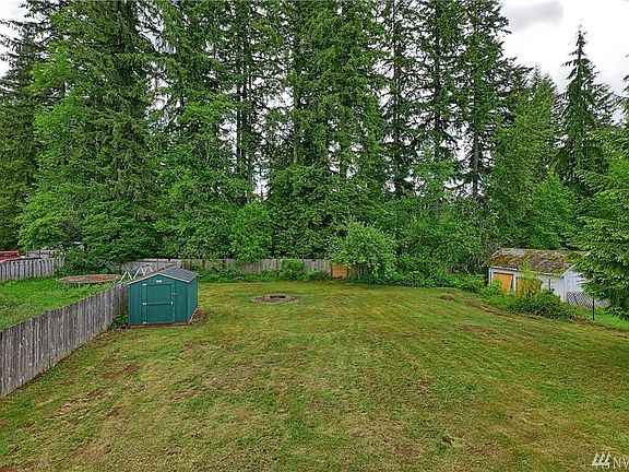 View of the back yard from the deck.