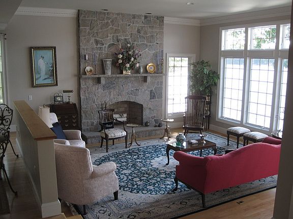 Living Room : 8 Ft. Over Sized Fireplace, 11 Ft. Raised Ceiling and sunken floor