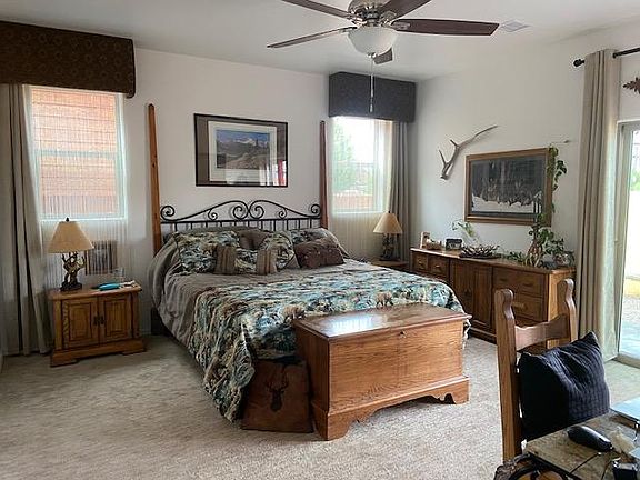 Large master bedroom also has desk for computer set up