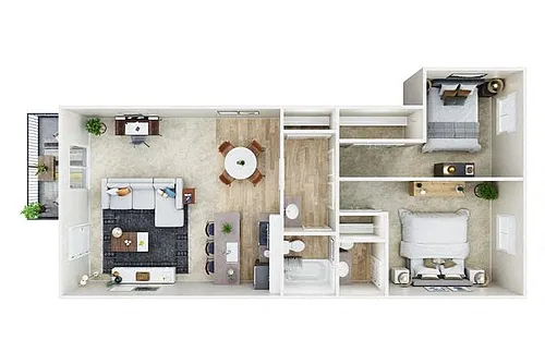 Floor plan 2 Bedroom 1.5 Bath