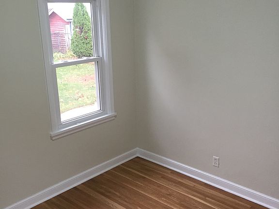 Newly refinished wood floors.