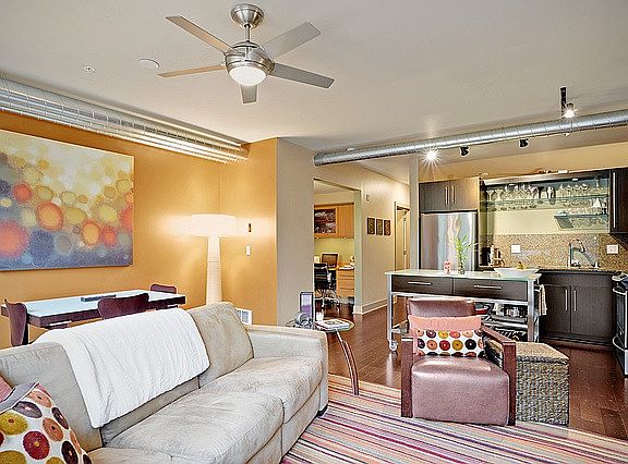 Open concept living and dining.