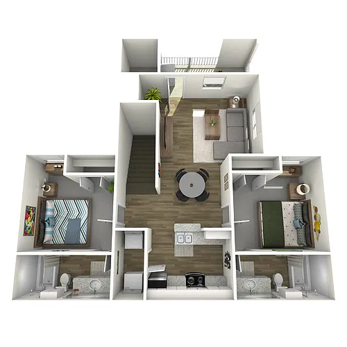 Floor plan Upgraded 2 Bed 2 Bath