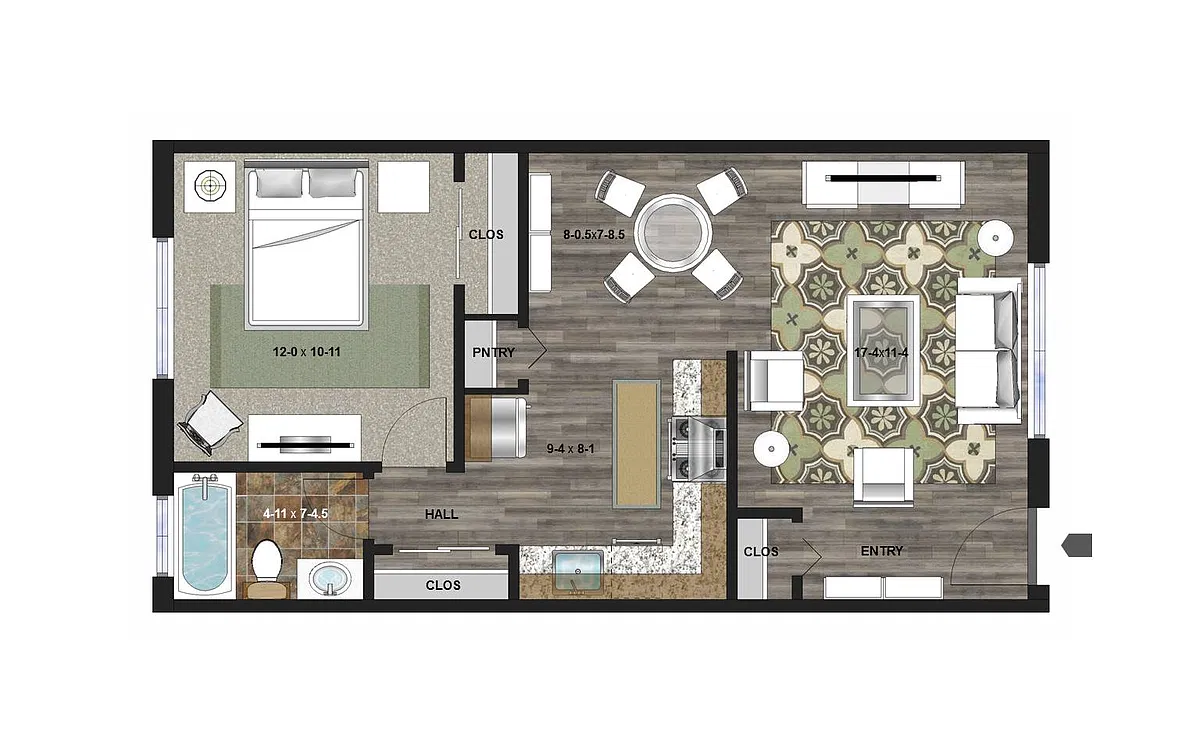 Floor plan 1 Bedroom B