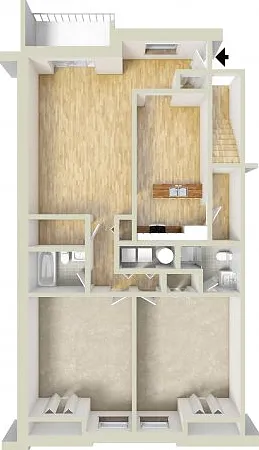 Two bedroom floor plan Two bedroom floor plan