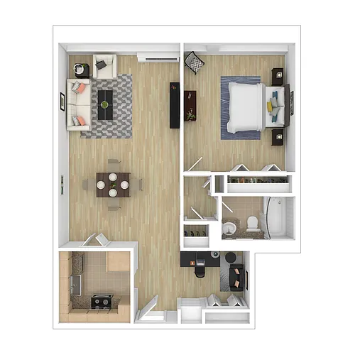 Floor plan 1K